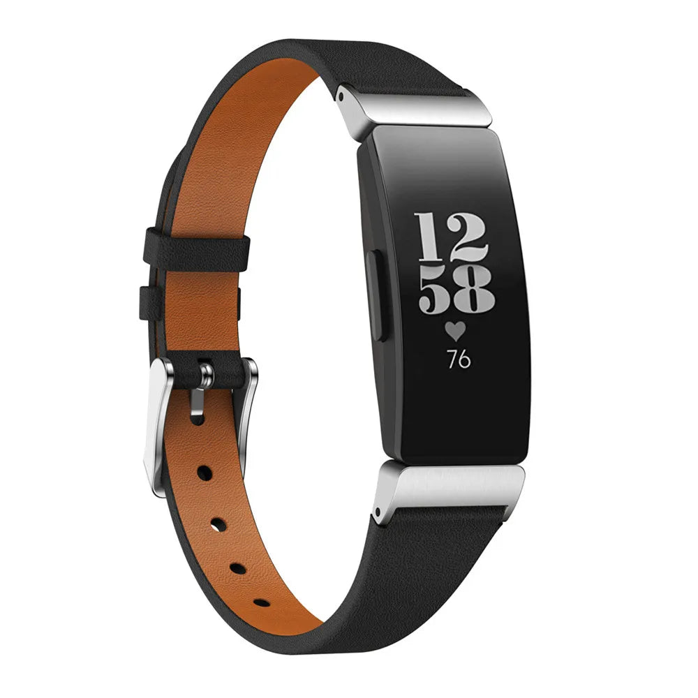 Fitbit Inspire 2, 1, HR Leather Band - Stylish, Comfortable, Durable