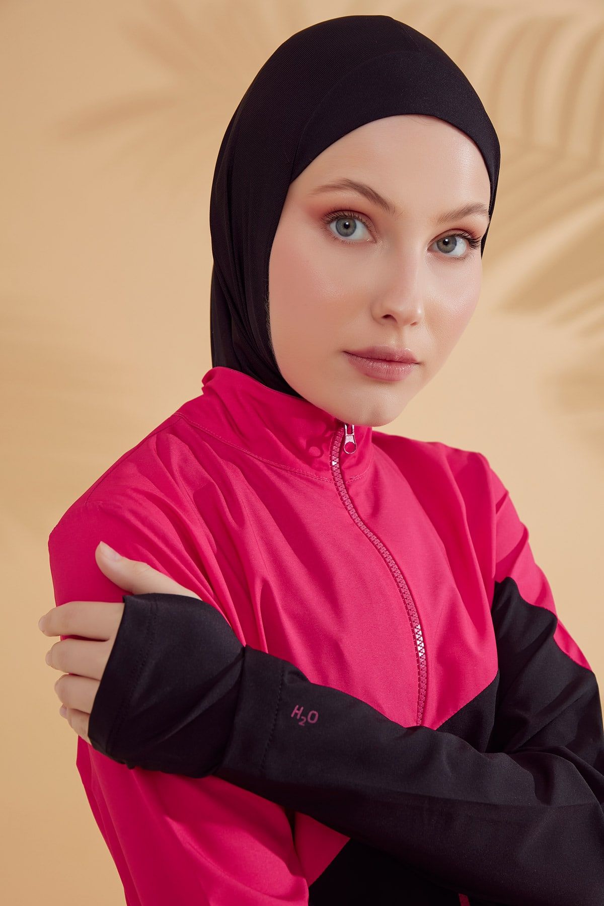 Woven Black Burkini Modest Swimwear M2316-1