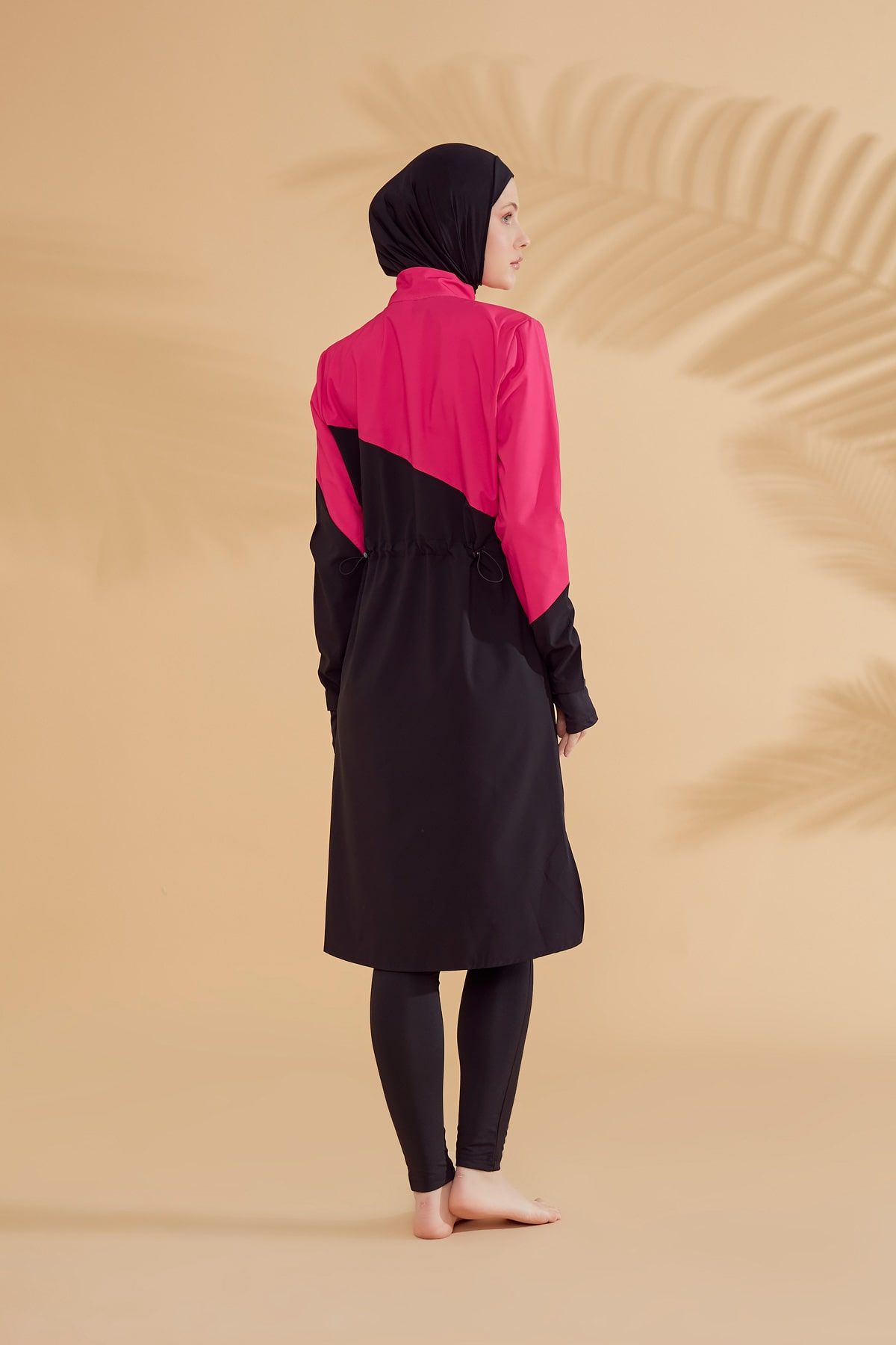 Woven Black Burkini Modest Swimwear M2316-1