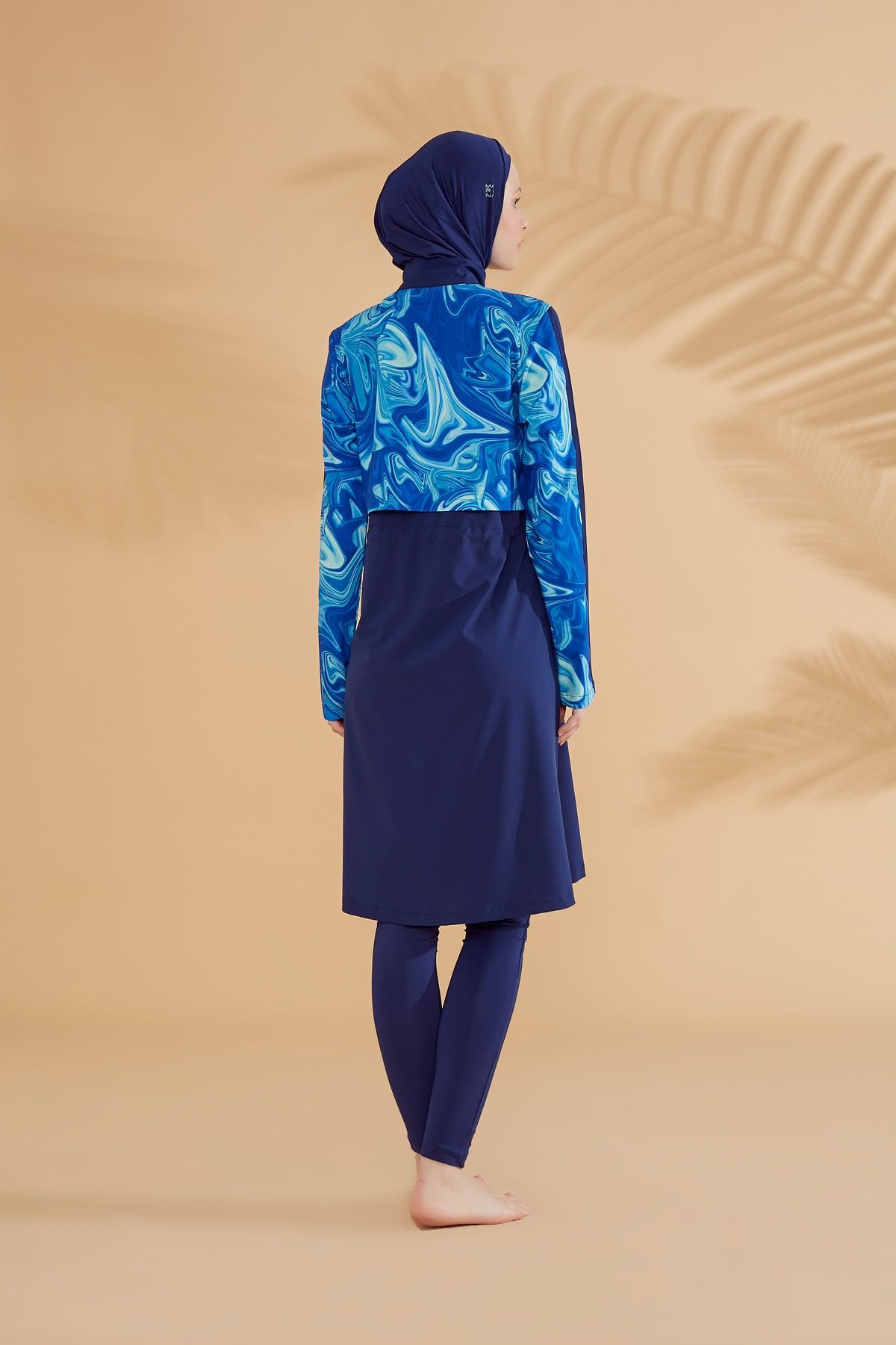 Woven Navy Burkini Modest Swimwear M2319