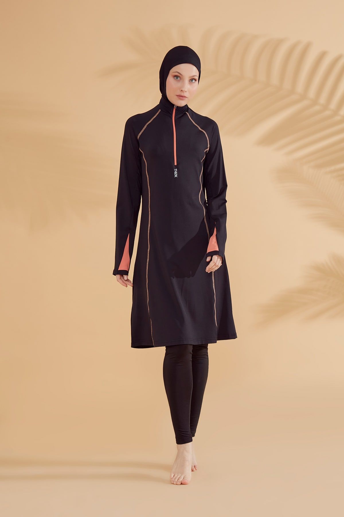 Lycra Black Burkini Modest Swimwear M2333