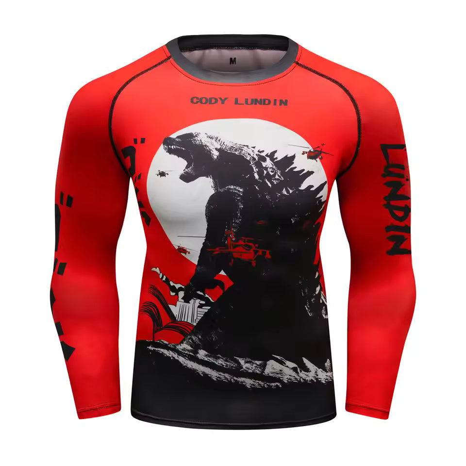 Godzilla Men's Quick Dry Long Sleeve Tech Shirt (M, L, XL, 2XL)