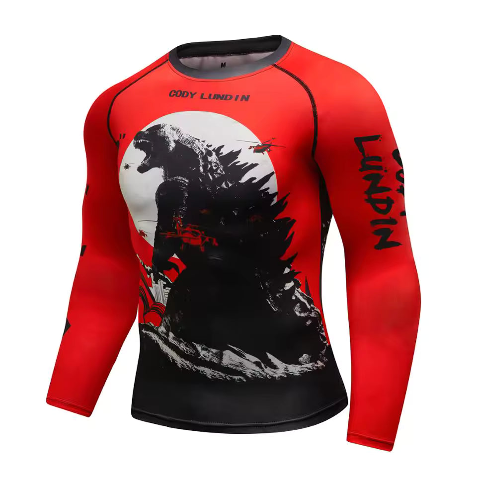 Godzilla Men's Quick Dry Long Sleeve Tech Shirt (M, L, XL, 2XL)