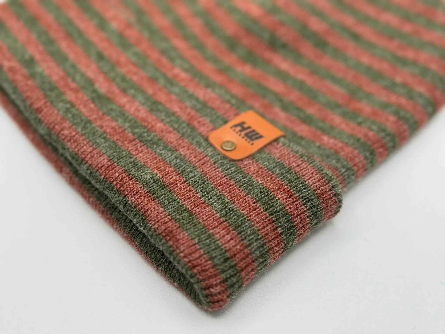HAAKWEAR Classic RORO Cuffed Beanie / Hat - Burgundy / Green, Made in USA