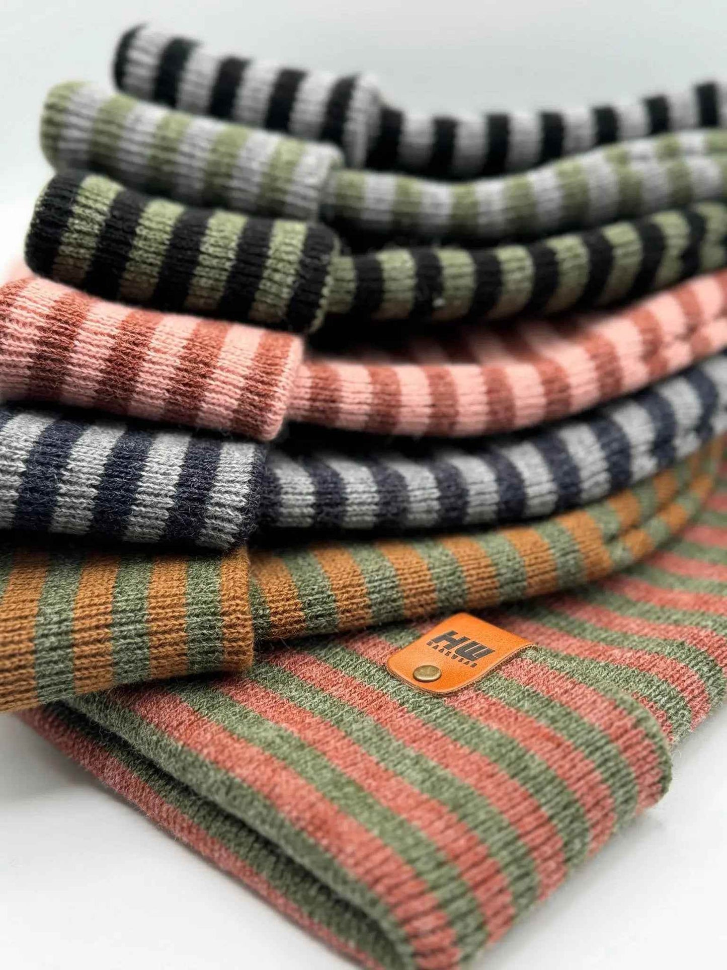 HAAKWEAR Traditional Classic RORO Cuffed Beanie / Hat - Gray / Green, Made in USA