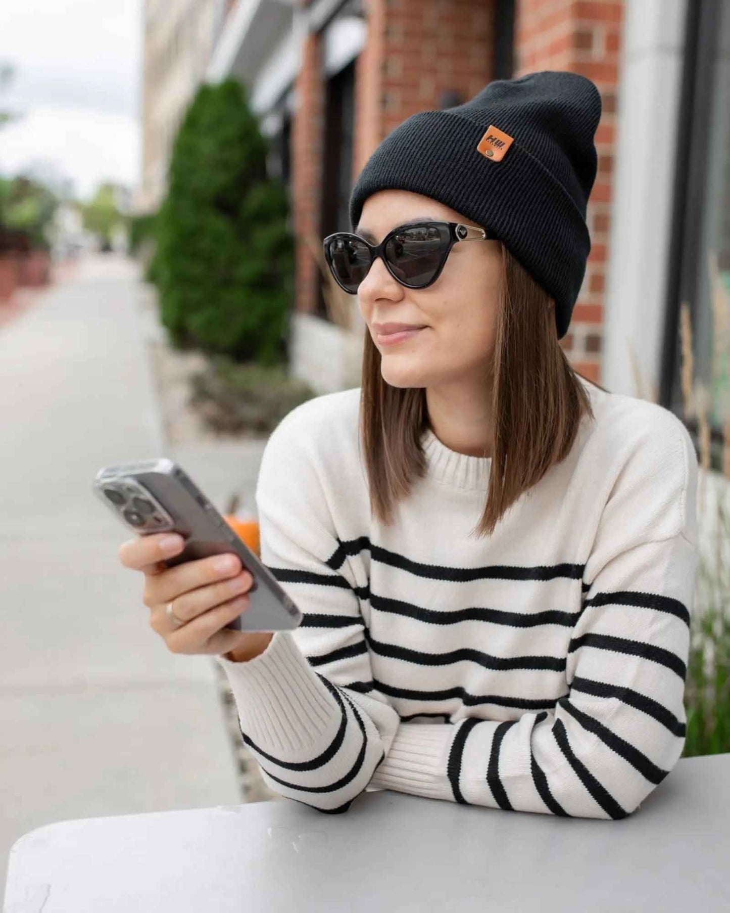 HAAKWEAR Beanie Made in USA - Classic Charcoal Black Knit Cuffed Hat