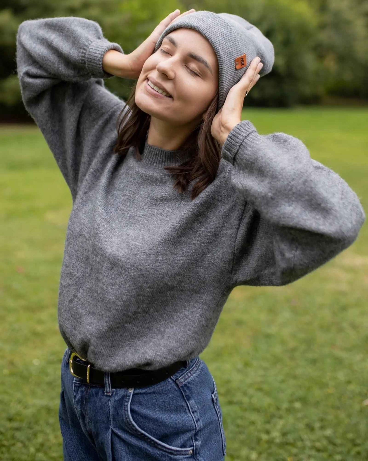HAAKWEAR Knit Beanie - Classic Cuffed Hat in Koala Gray, Made in USA