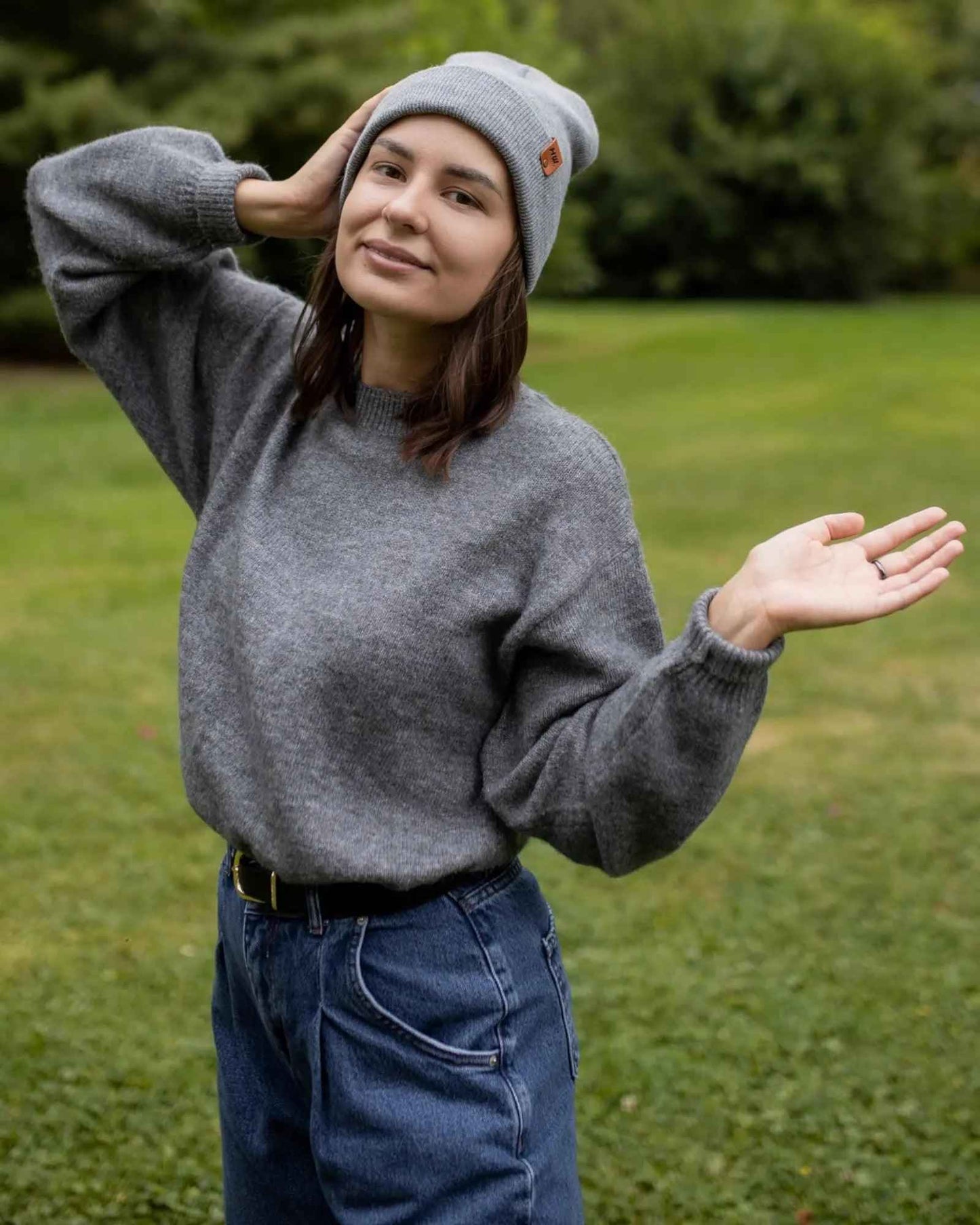 HAAKWEAR Knit Beanie - Classic Cuffed Hat in Koala Gray, Made in USA