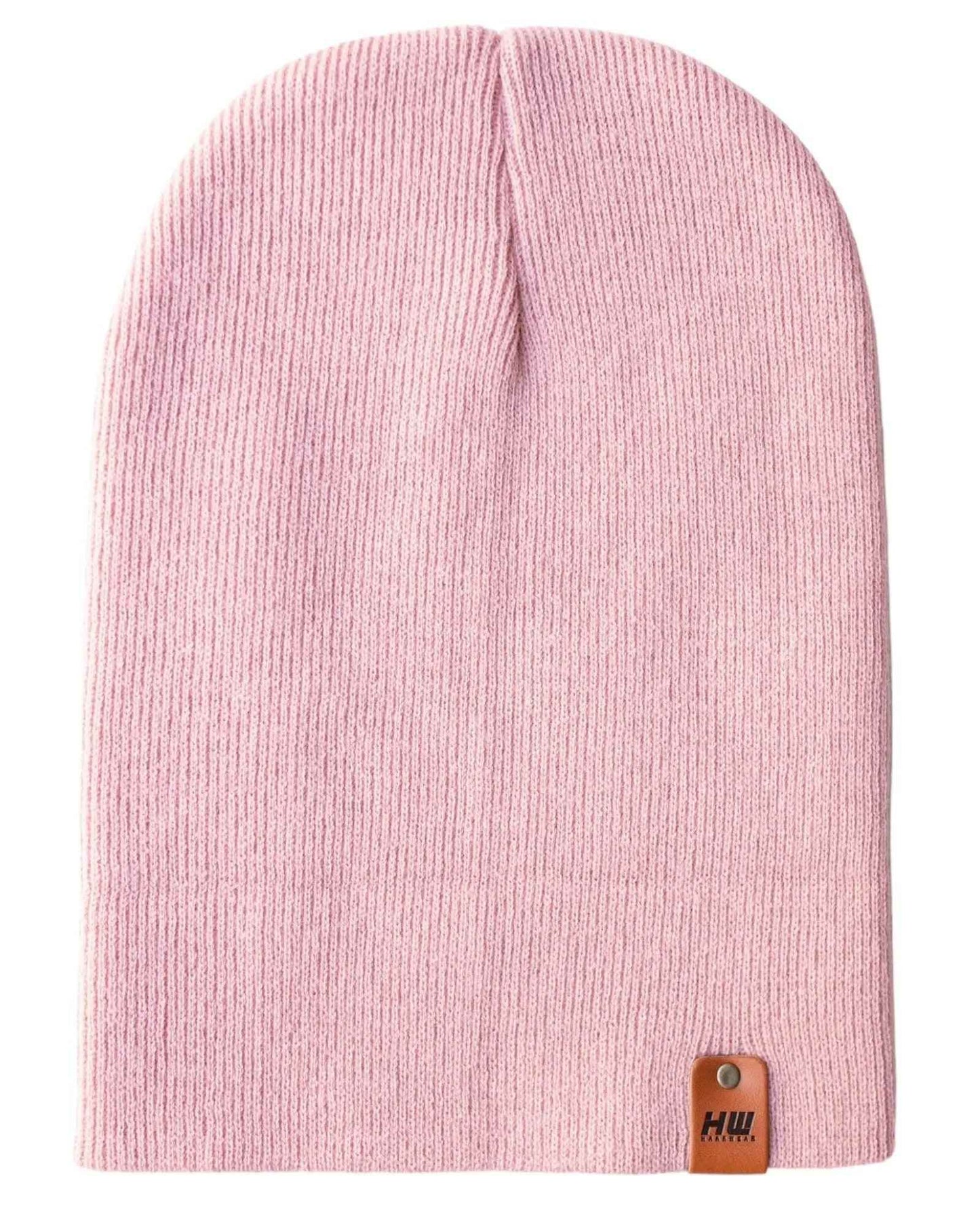 HAAKWEAR Pearl Pink Beanie - Knit Cuffed Classic Hat Made in USA