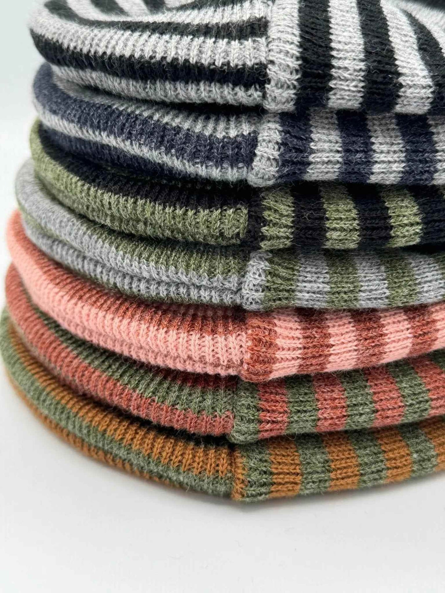 HAAKWEAR H Stitch RORO Cuffed Beanie (Patened Design) Burgundy / Green, Made in USA