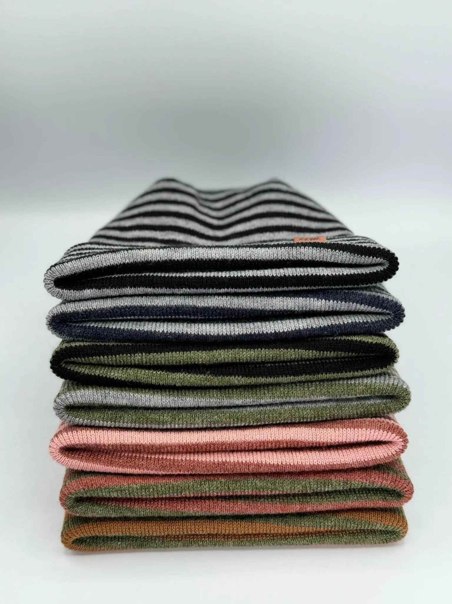 HAAKWEAR H Stitch RORO Cuffed Beanie (Patented Design) Gray / Green, Made in USA