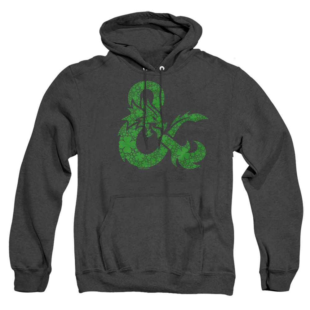 Dungeons And Dragons St. Patrick'S Day Shamrock Logo Heather Mens Hoodie Black Officially Licensed