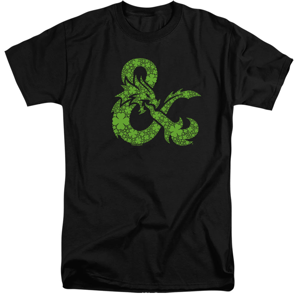 Dungeons And Dragons St. Patrick'S Day Shamrock Logo Mens Tall T Shirt Black Officially Licensed