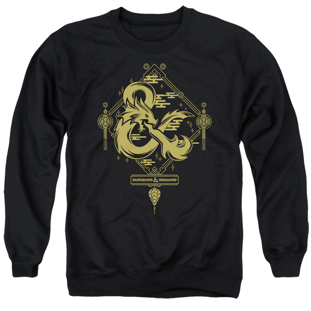 Dungeons And Dragons Year Of The Dragon Gold Logo Mens Crewneck Sweatshirt Black