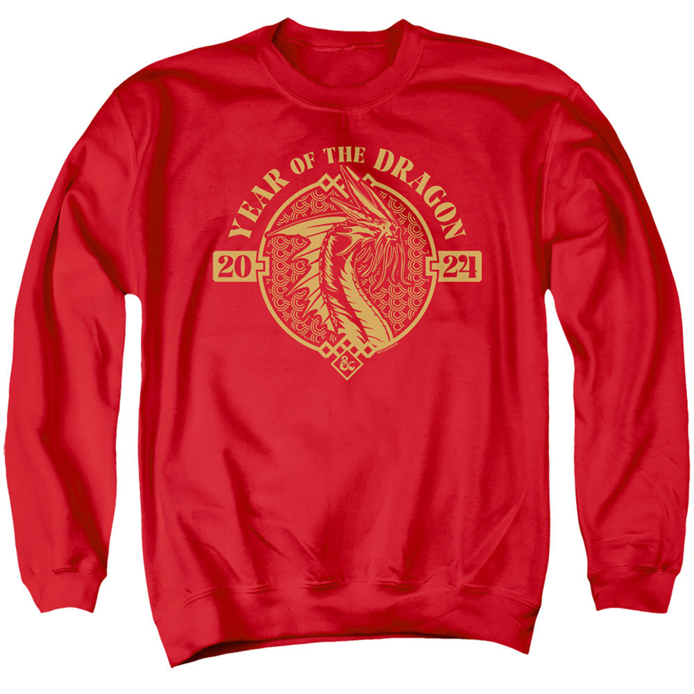 Dungeons And Dragons Year Of The Dragon Gold Beast Mens Crewneck Sweatshirt Red