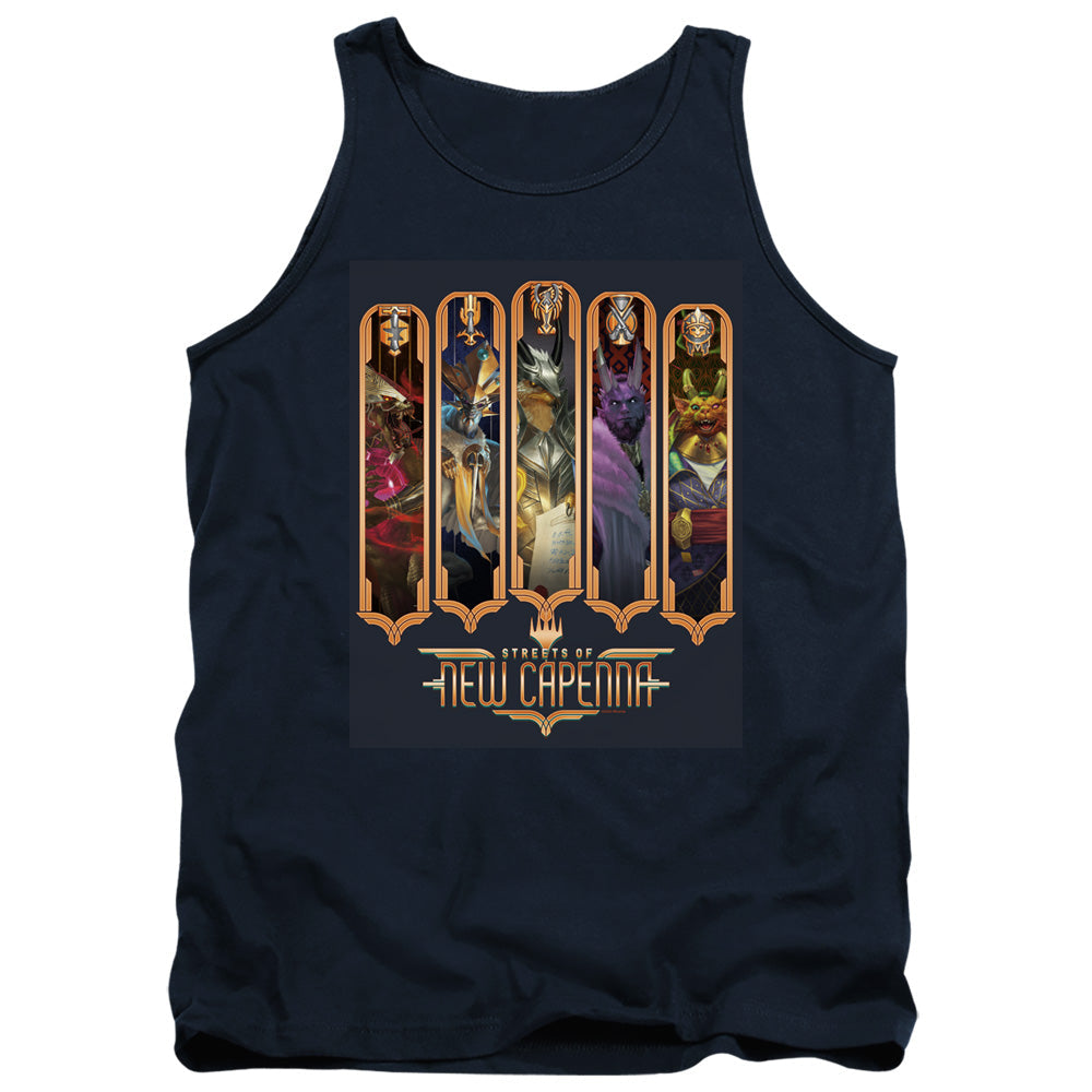 Magic The Gathering The Five Houses Mens Tank Top Shirt Navy Officially Licensed
