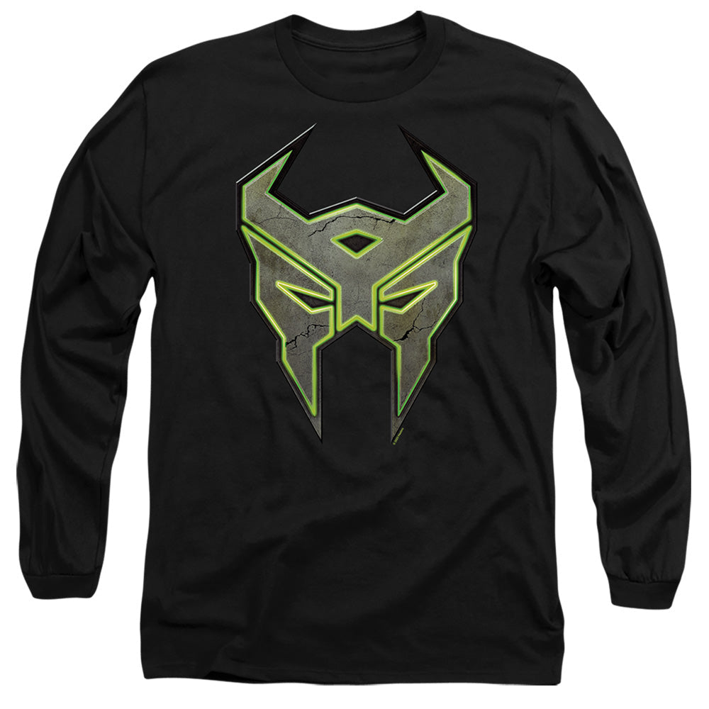 Transformers Glowing Terrorcon Logo Mens Long Sleeve Shirt Black Officially Licensed