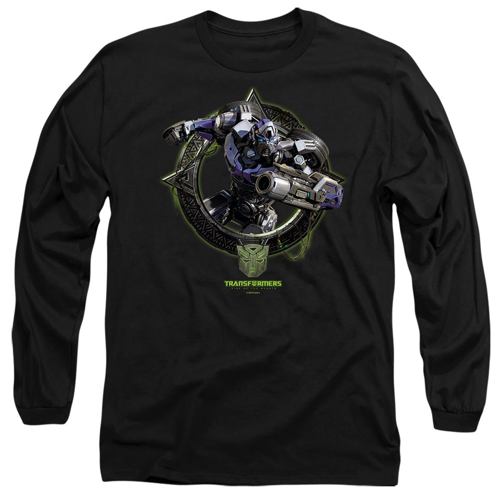 Transformers Mirage Circle Frame Mens Long Sleeve Shirt Black Officially Licensed