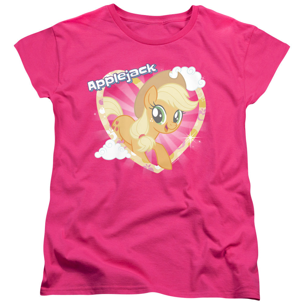 My Little Pony Tv Applejack Womens T Shirt Hot Pink Officially Licensed