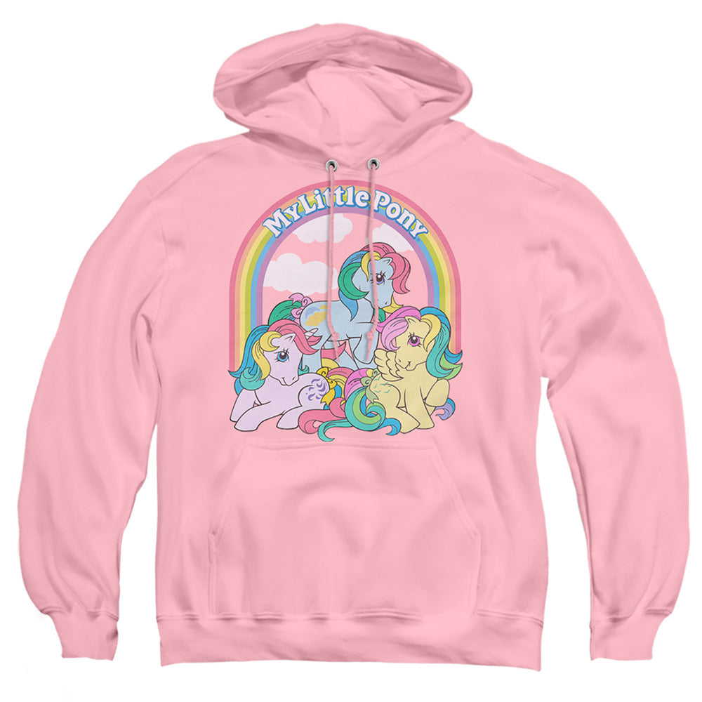 My Little Pony Retro Under The Rainbow Mens Hoodie Pink Officially Licensed