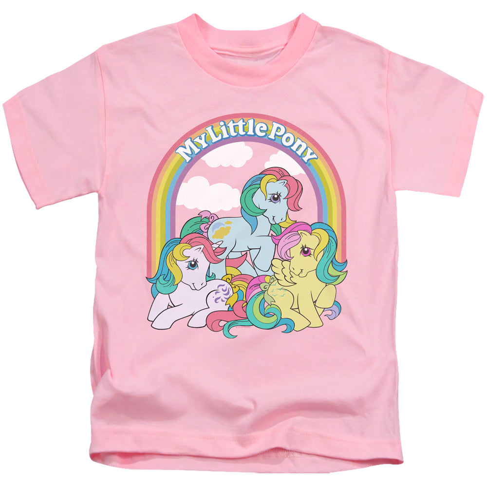 My Little Pony Retro Under the Rainbow Juvenile Kids Youth T Shirt Pink Officially Licensed