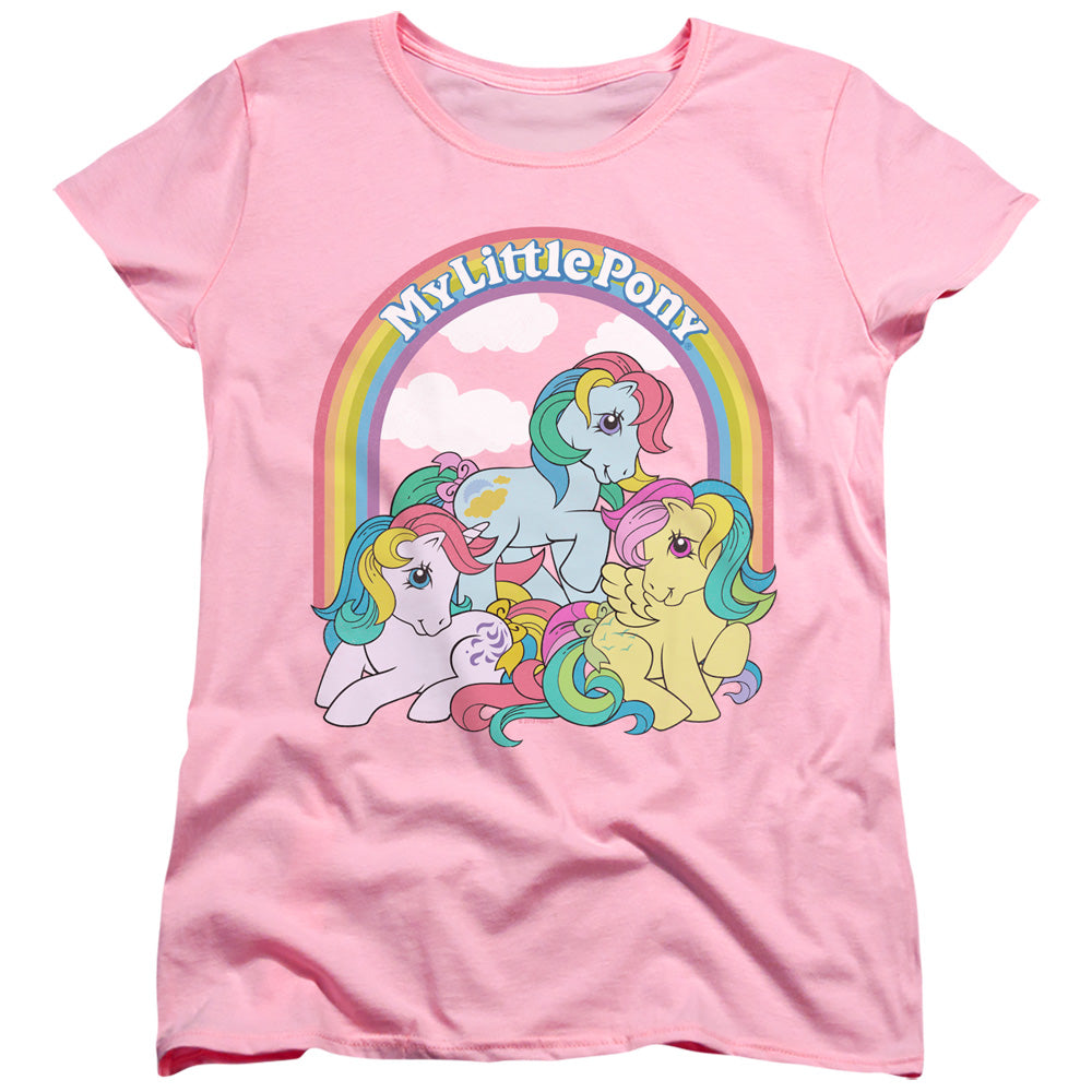 My Little Pony Retro Under the Rainbow Womens T Shirt Pink Officially Licensed