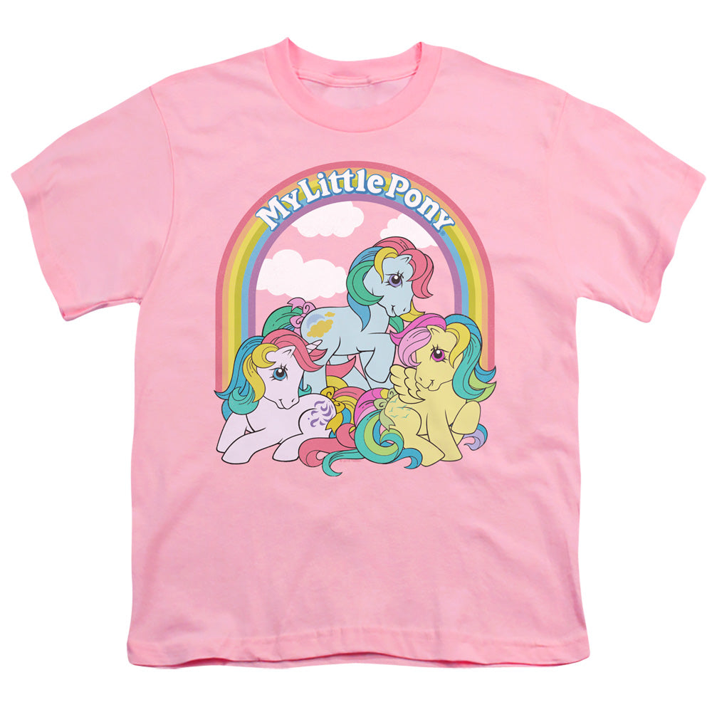 My Little Pony Retro Under the Rainbow Kids Youth T Shirt Pink Officially Licensed
