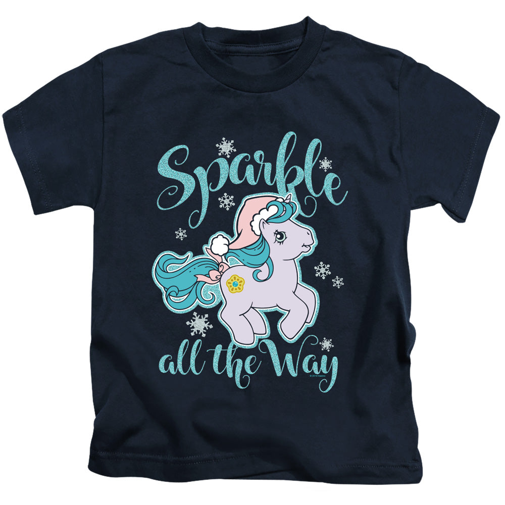 My Little Pony Retro Sparkle All the Way Juvenile Kids Youth T Shirt Navy Blue Officially Licensed
