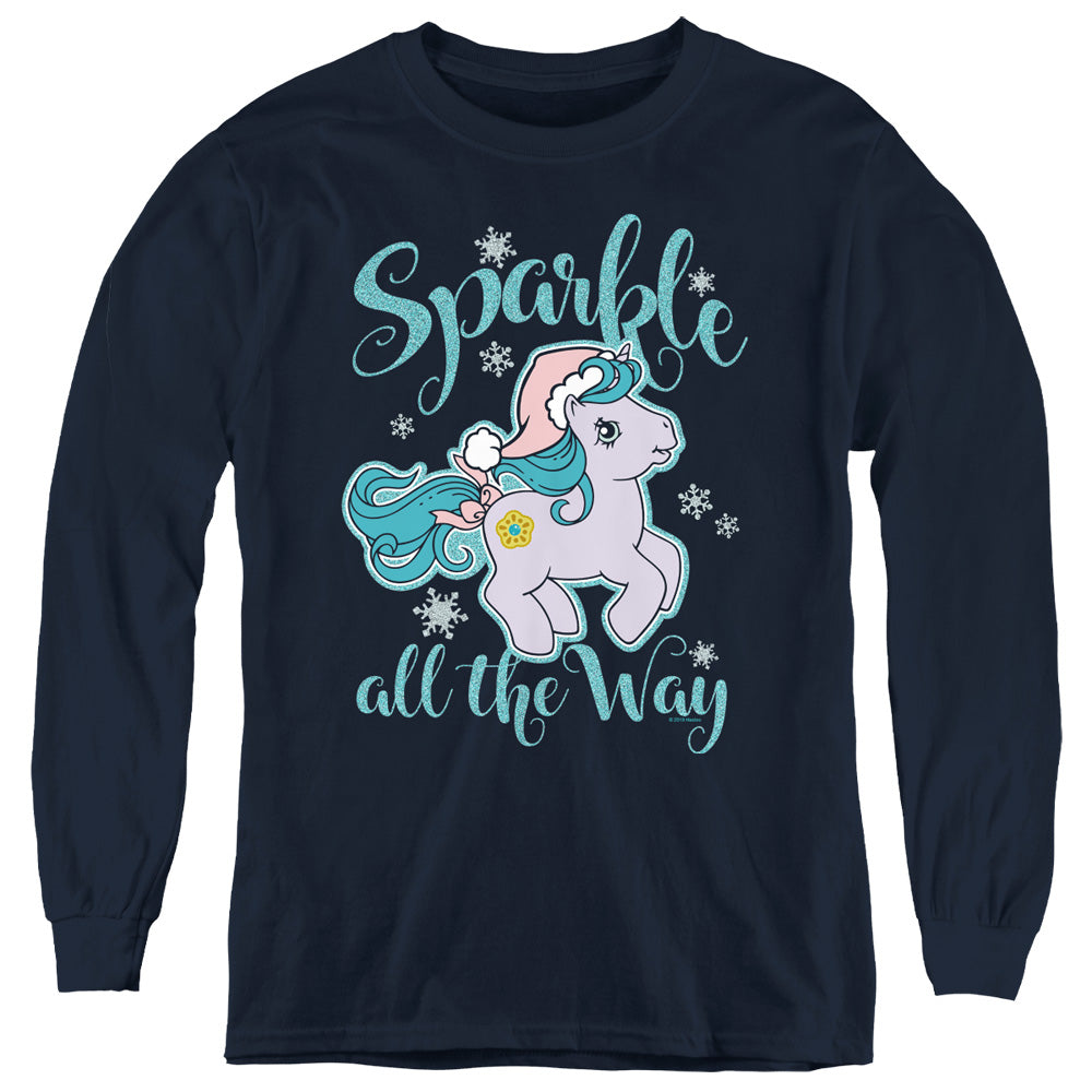 My Little Pony Retro Sparkle All the Way Long Sleeve Kids Youth T Shirt Navy Blue Officially Licensed