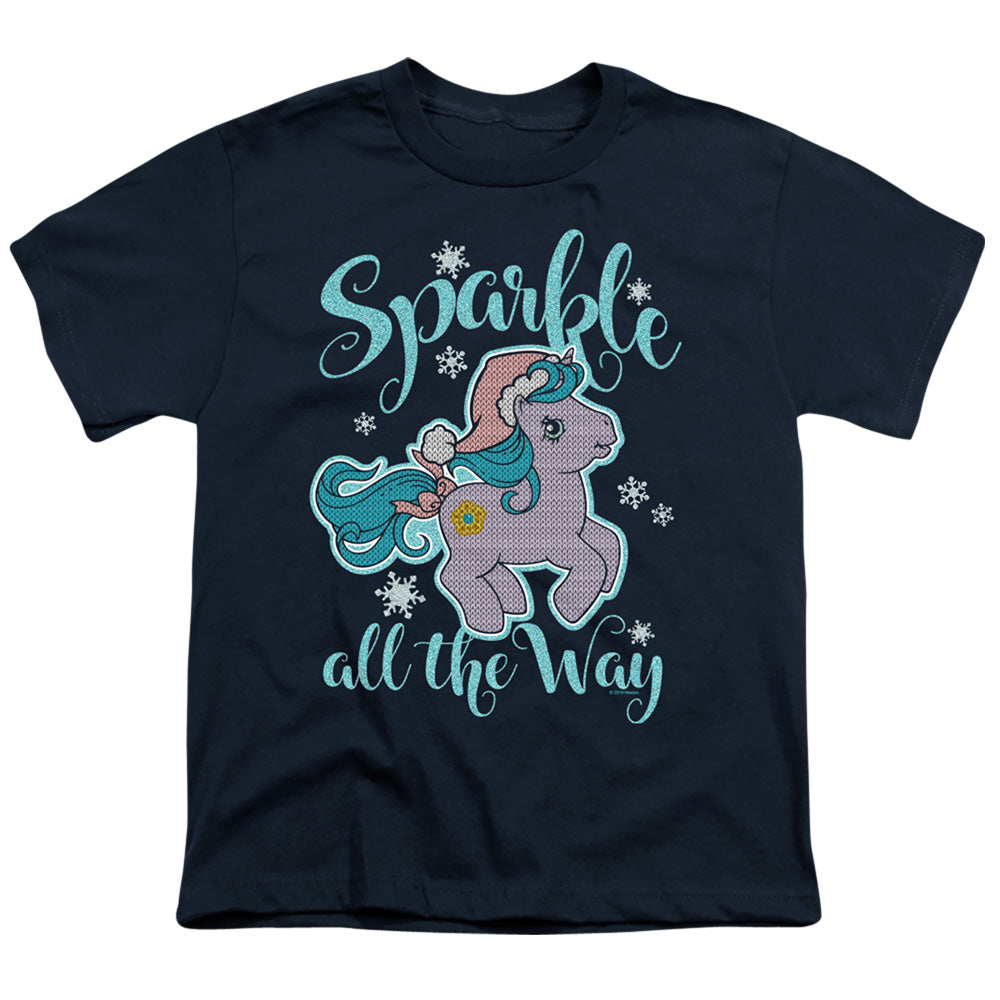 My Little Pony Retro Sparkle All the Way 2 Kids Youth T Shirt Navy Blue Officially Licensed