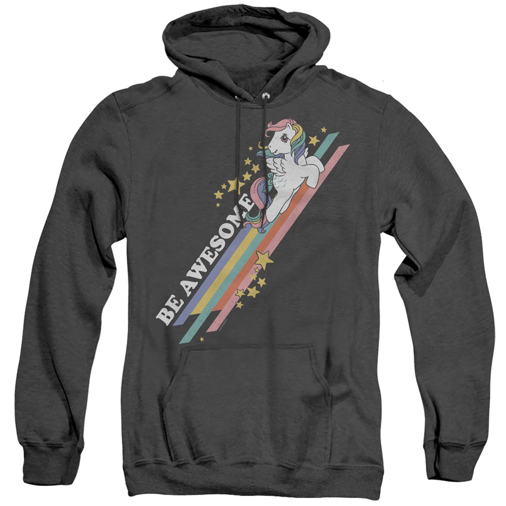 My Little Pony Retro Be Awesome Mens Heather Hoodie Black Officially Licensed
