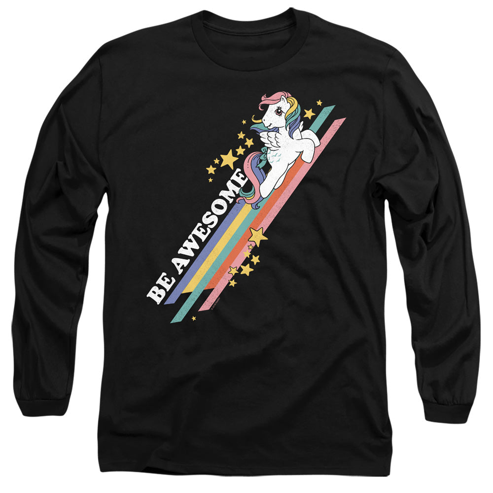 My Little Pony Retro Be Awesome Mens Long Sleeve Shirt Black Officially Licensed