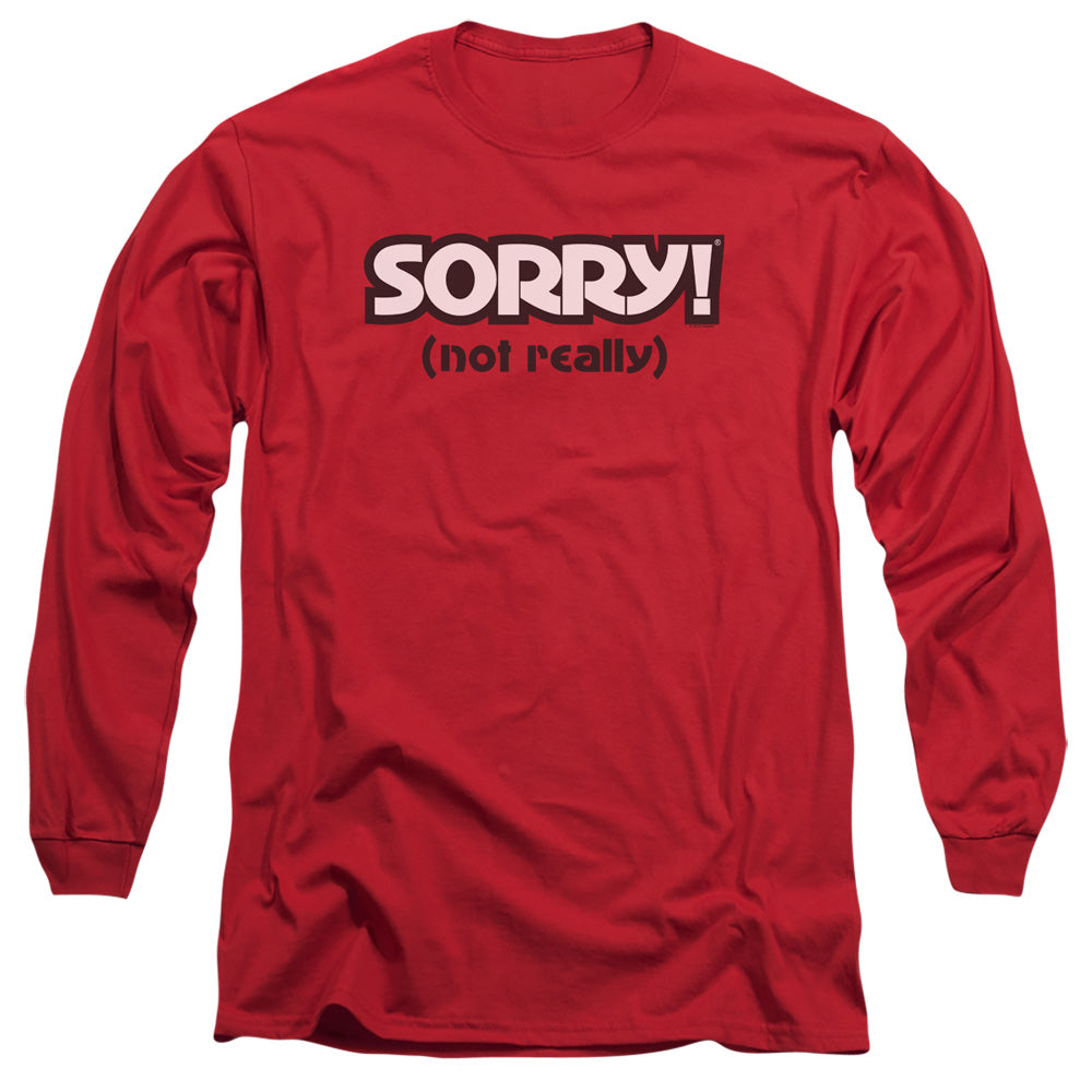 Sorry Not Sorry Mens Long Sleeve Shirt Red Officially Licensed