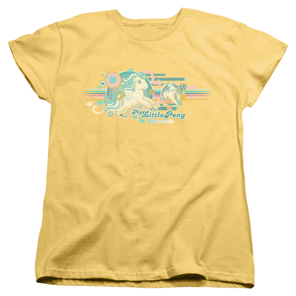 My Little Pony Retro Retro Stripes Womens T Shirt Banana Officially Licensed