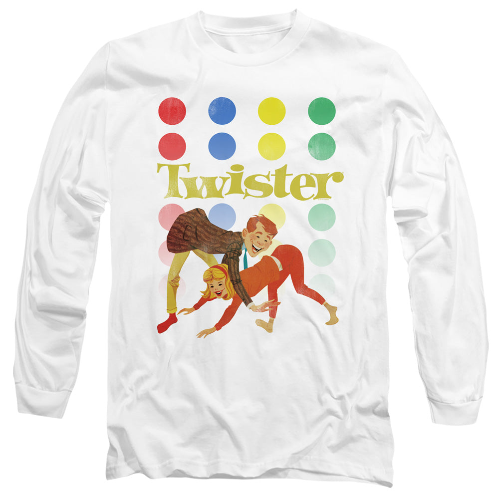 Twister Old School Twister Mens Long Sleeve Shirt White Officially Licensed