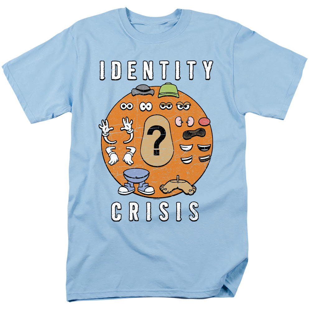 Mr Potato Head Identity Crisis Mens T Shirt Light Blue Officially Licensed