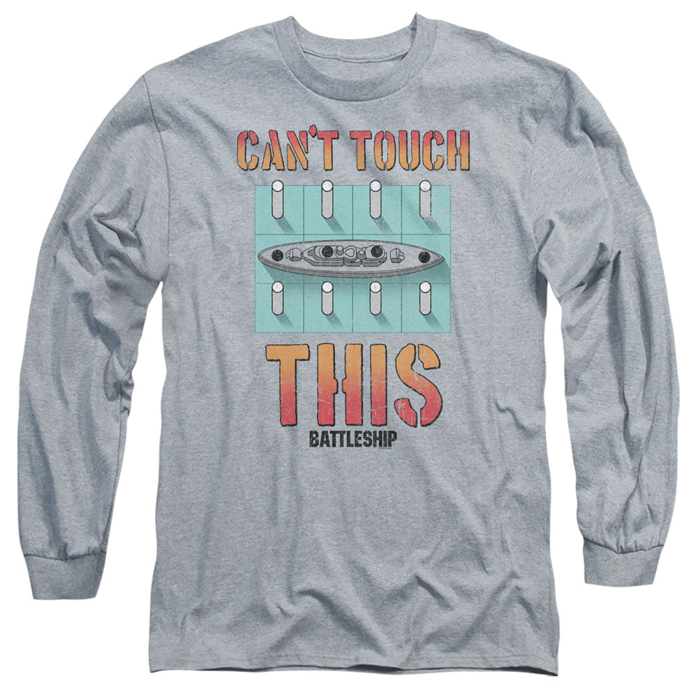 Battleship Cant Touch This Mens Long Sleeve Shirt Athletic Heather Officially Licensed