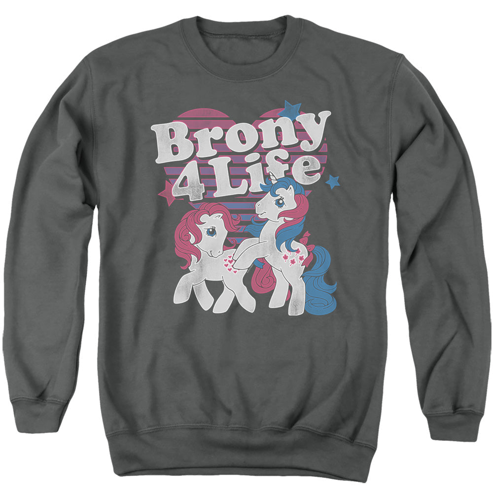 My Little Pony Retro Brony 4 Life Mens Crewneck Sweatshirt Charcoal Officially Licensed