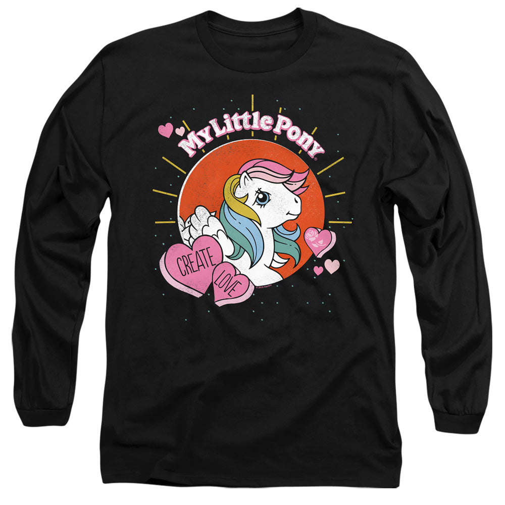 My Little Pony Retro Create Love Mens Long Sleeve Shirt Black Officially Licensed