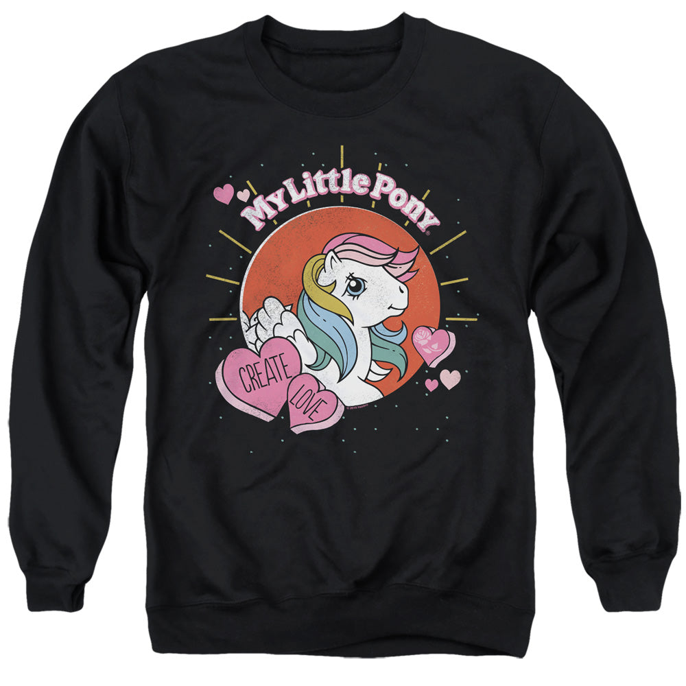 My Little Pony Retro Create Love Mens Crewneck Sweatshirt Black Officially Licensed