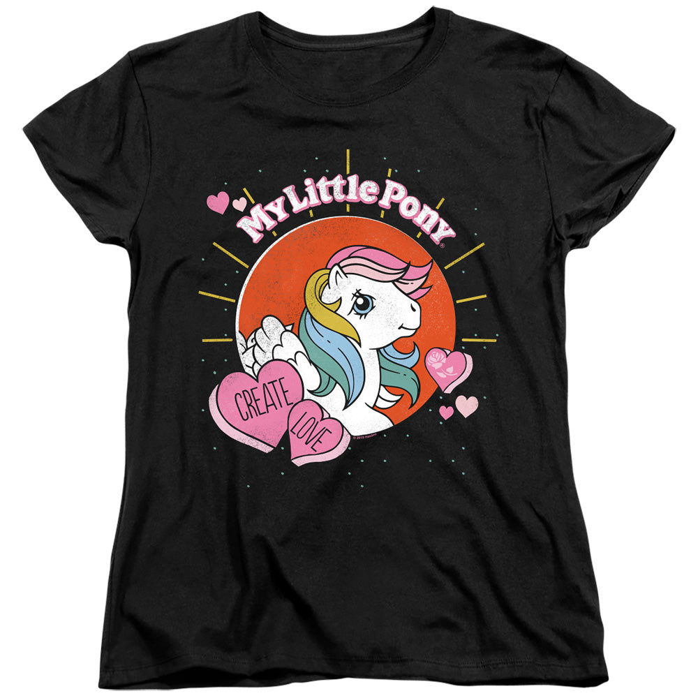 My Little Pony Retro Create Love Womens T Shirt Black Officially Licensed