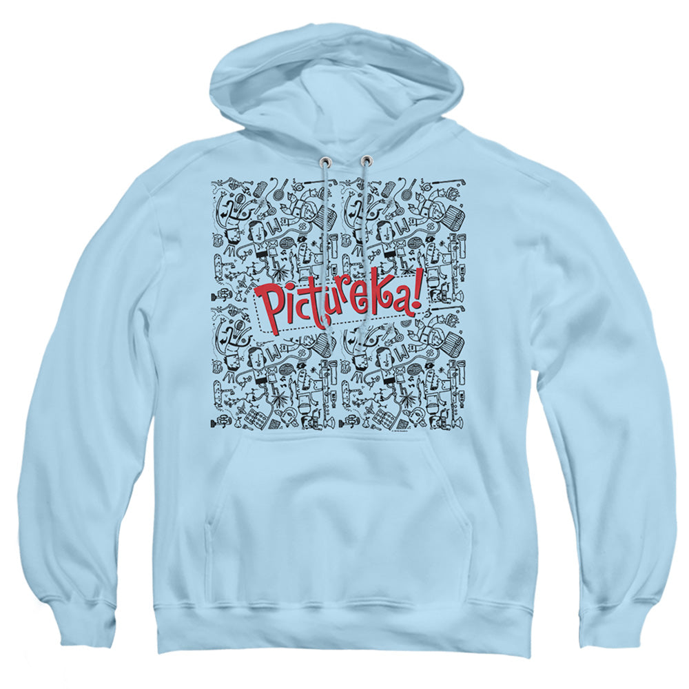 Pictureka Line Work Mens Hoodie Light Blue Officially Licensed