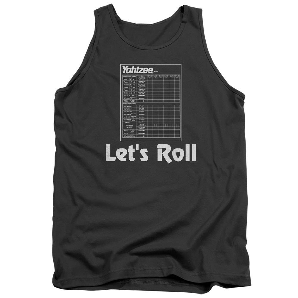 Yahtzee Lets Roll Mens Tank Top Shirt Charcoal Officially Licensed