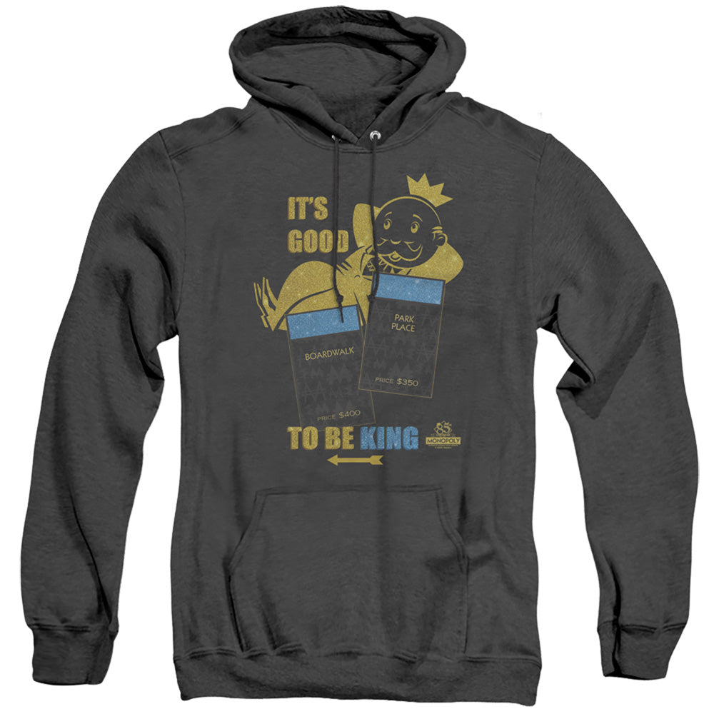 Monopoly Its Good To Be King Mens Heather Hoodie Black Officially Licensed