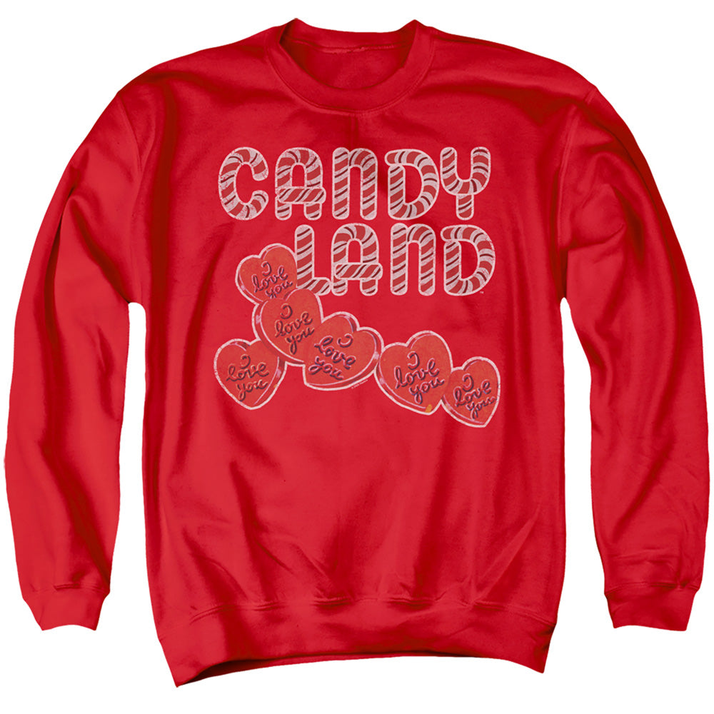 Candy Land I Love You Mens Crewneck Sweatshirt Red Officially Licensed