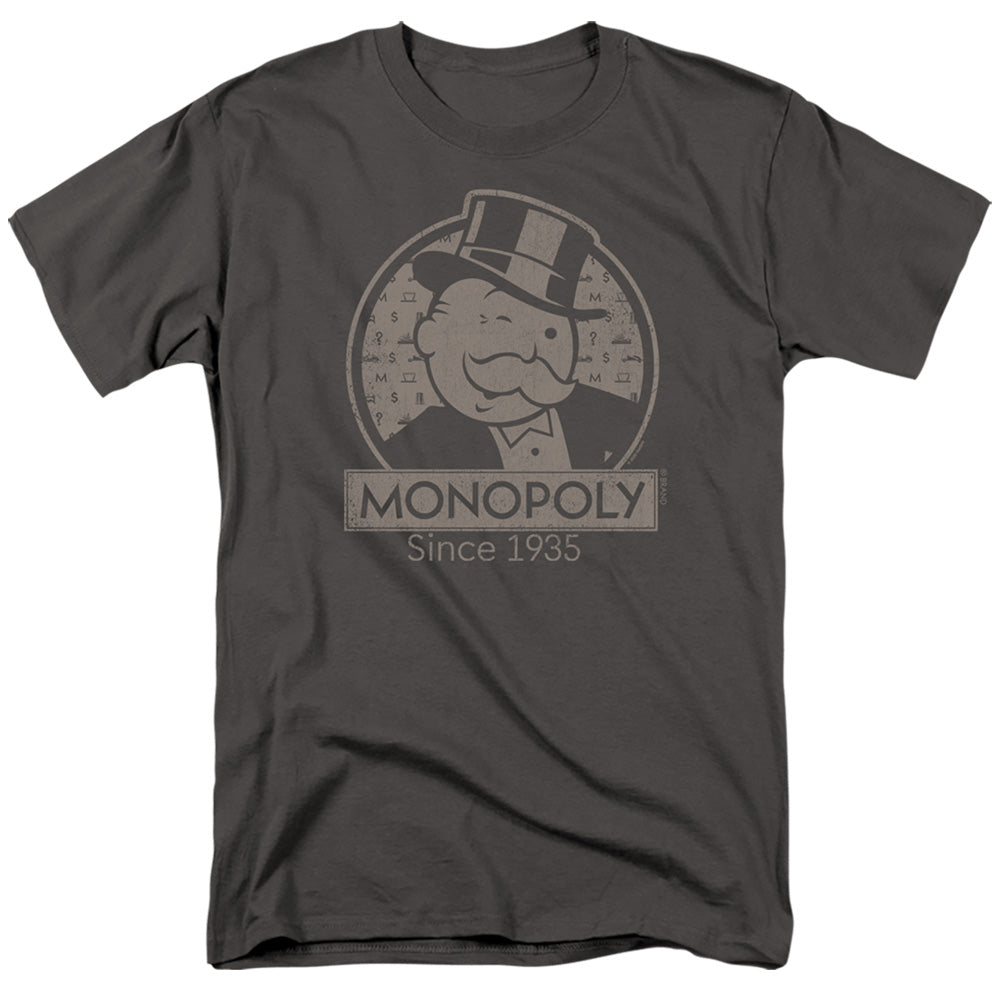 Monopoly Wink Mens T Shirt Charcoal Officially Licensed