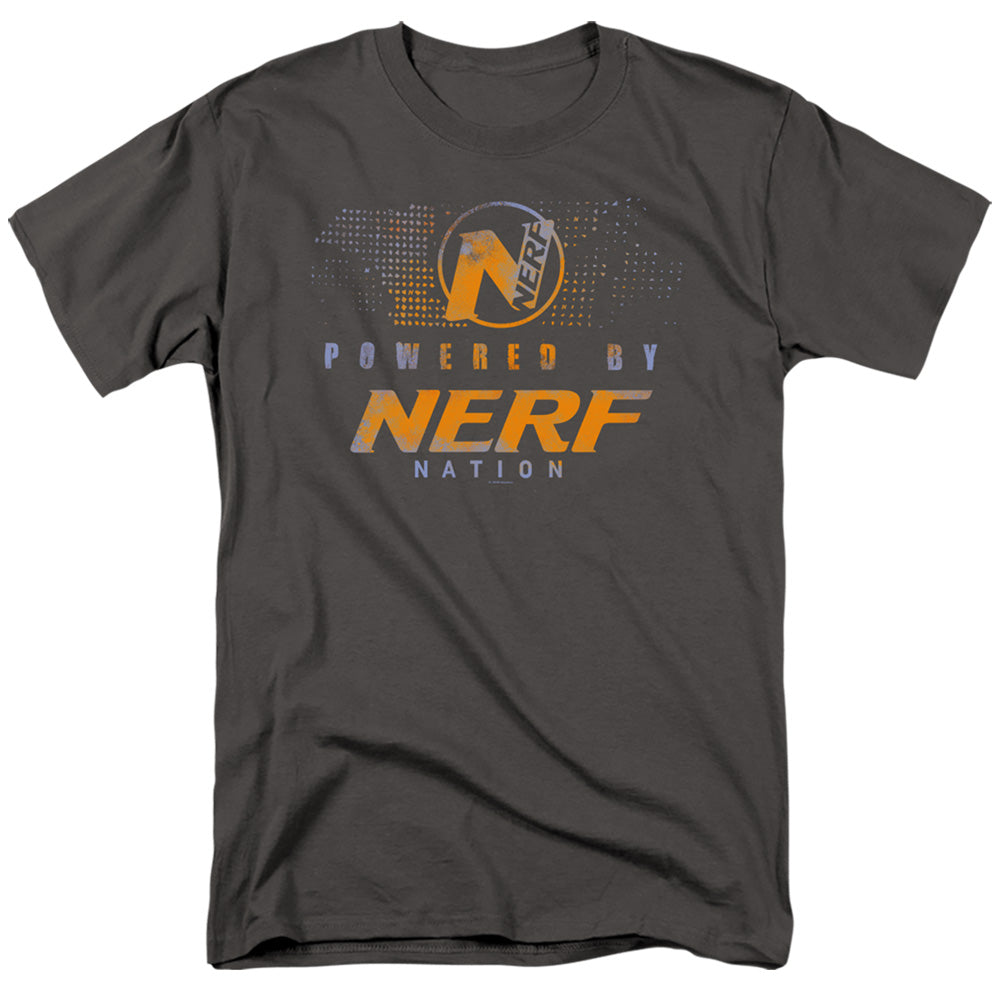 Nerf Powered By Nerf Nation Mens T Shirt Charcoal Officially Licensed