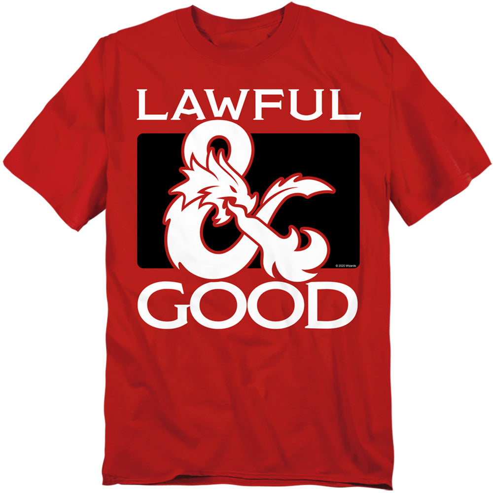 Dungeons And Dragons Lawful Good Mens T Shirt Red Officially Licensed