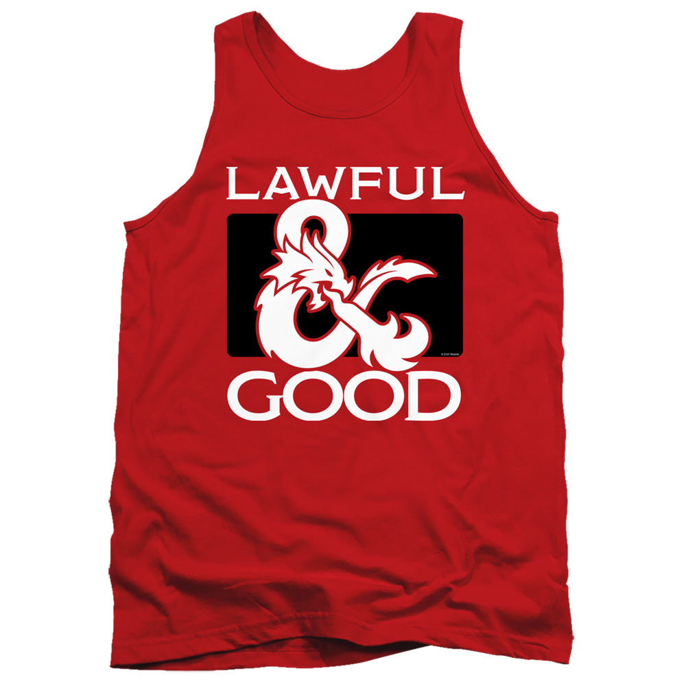 Dungeons And Dragons Lawful Good Mens Tank Top Shirt Red Officially Licensed