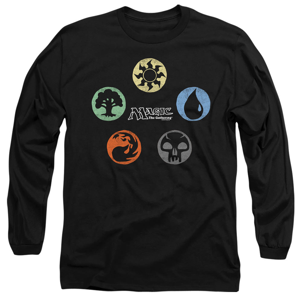 Magic The Gathering 5 Colors Mens Long Sleeve Shirt Black Officially Licensed